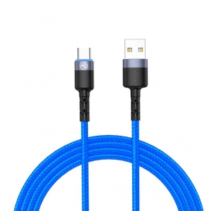 Tellur Data cable USB to Type-C with LED Light, 3A, 1.2m blue