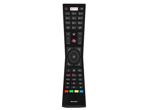 HQ LXP3231 TV remote control JVC RM-C3231 NETFLIX YOUTUBE Black