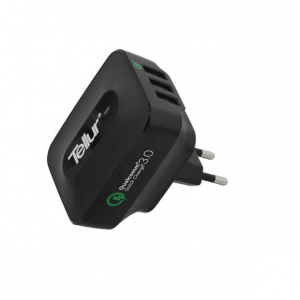 Tellur AC charger QC 3.0, 3*USB ports (1 port QC 3.0 & 2 USB port 2.4A) black