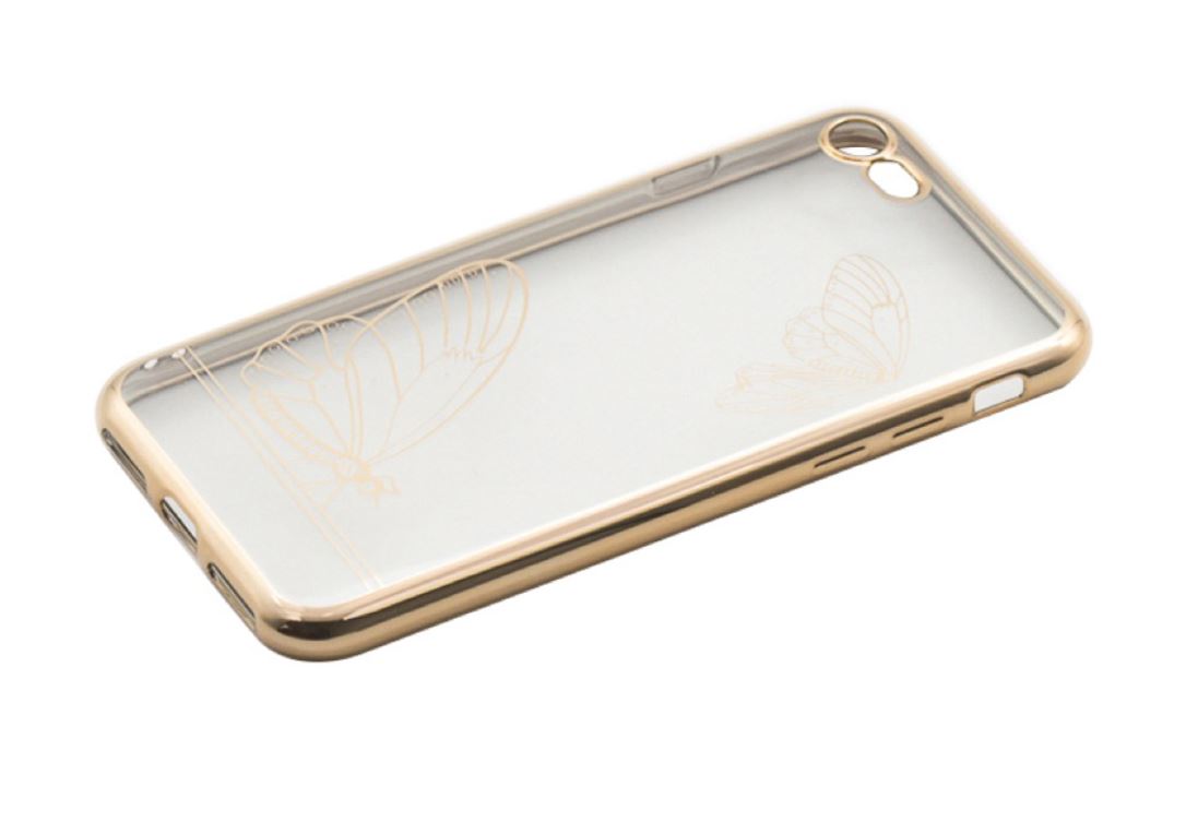 Tellur Cover Silicone for iPhone 7 Butterfly gold