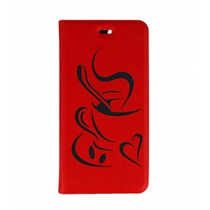 Tellur Book case Bimaterial for iPhone 7 Plus black/red model Coffee