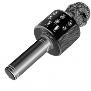 RoGer Bluetooth Микрофон Караоке с Колонкой / 2x 5W / Aux / USB / MicroSD / черный