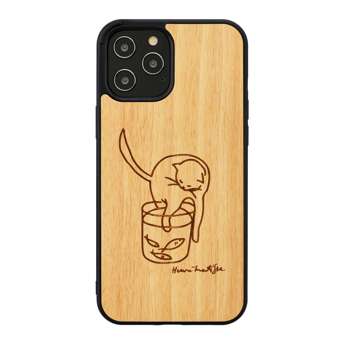 MAN&WOOD case for iPhone 12/12 Pro cat with red fish