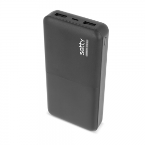 Setty  Power Bank 20000mAh Universal Charger for devices 5V 1,5 A + Micro USB Cable Black
