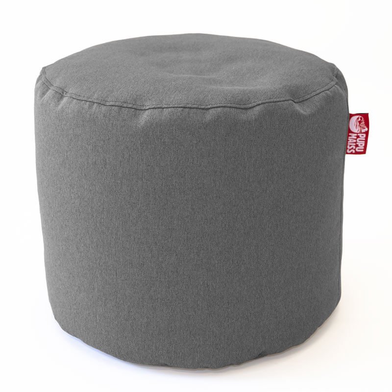 Mocco Pupu Maiss Pouf POP COZY made of upholstery fabric 35x45 cm Grey