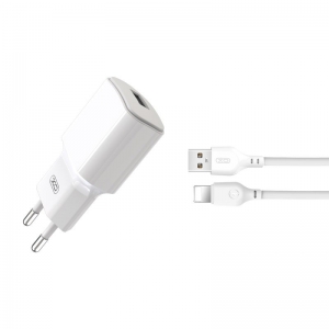 XO L73 Travel Charger plus cable Lightning / USB 2.4A / White