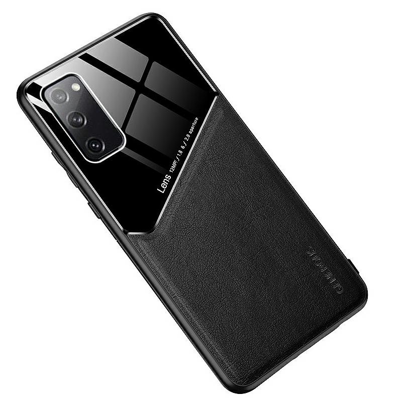 Mocco Lens Leather Back Case for Apple Iphone 12 Black