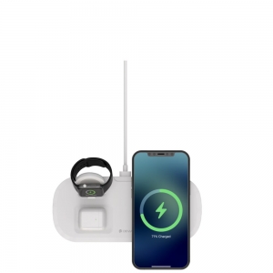 Devia Wireless Charger Беспроводная Зарядка 3in1 / Cмартфона / Apple Watch / Hаушников / USB / Белый
