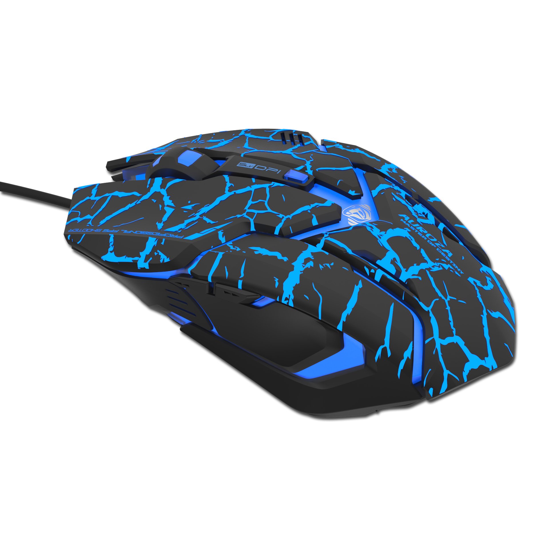 E-Blue Aurora Gaming Mouse with Additional Buttons / LED RGB / 4000 DPI / Avago Chipset / USB Black
