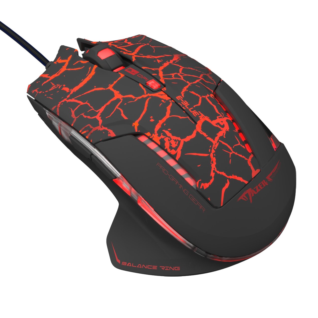 E-Blue EMS600 Mazer Pro Gaming Mouse with Additional Buttons / 2500 DPI / Avago Chipset / USB / Black