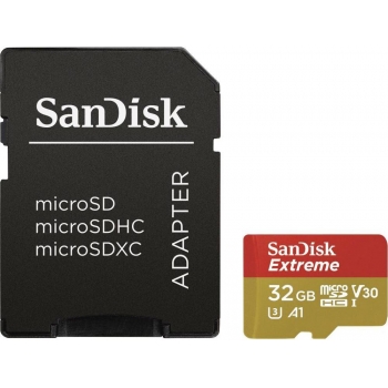 SanDisk карта памяти microSDHC 32GB Extreme V30 A1 + адаптер