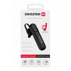 Swissten Caller Bluetooth 5.0 HandsFree Наушник с Функцией MultiPoint / CVC noise reduction Черный