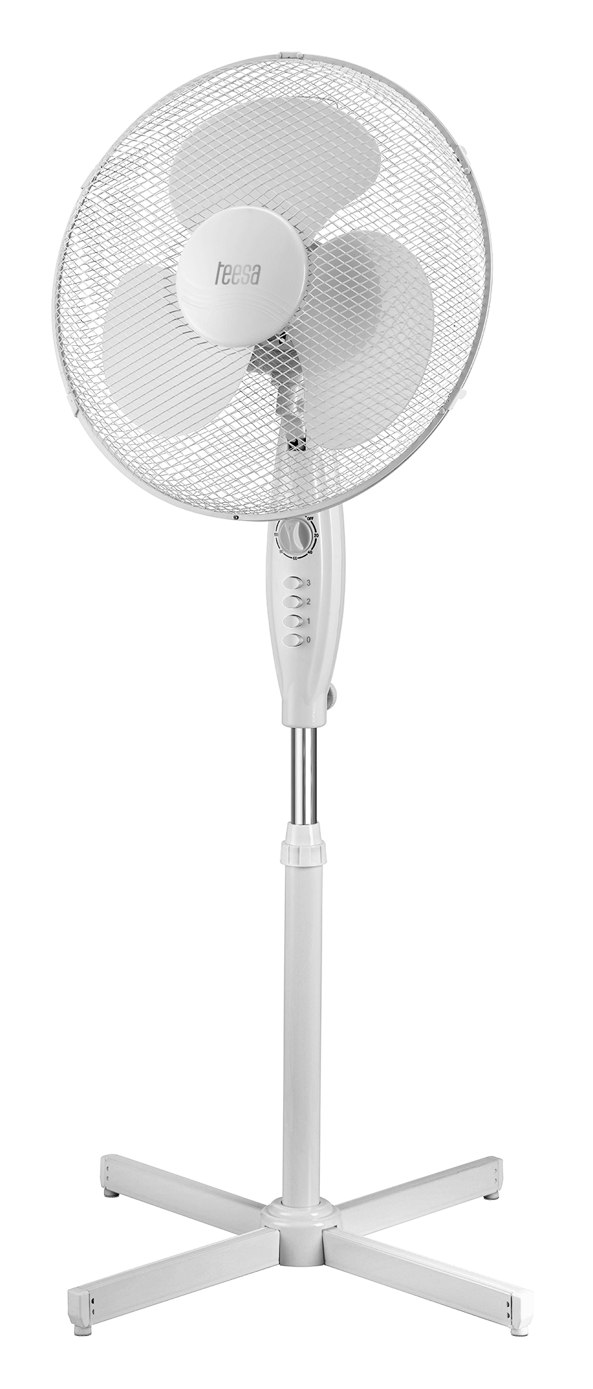 Tessa TSA8021 Stand Fan with Timer / 3 speed modes / 105 -125 cm / 43 cm / 45W / White