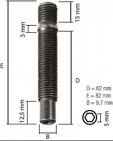 TIKKPOLT TP12X1.5 / 80 (P80) PRA82CH5 TOPELTKEERMEGA