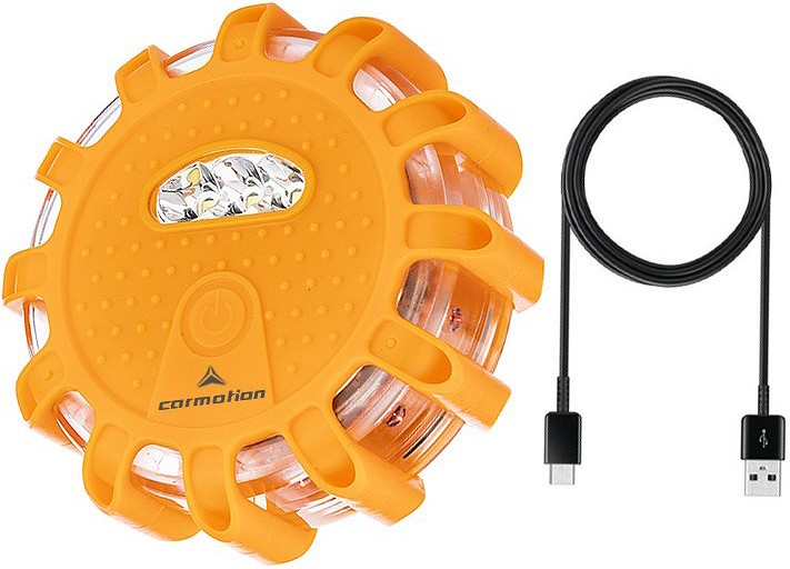 VILKUR 12+3 LED ORANZ MAGNETI JA KONKSUGA LAETAV USB-C CARMOTION