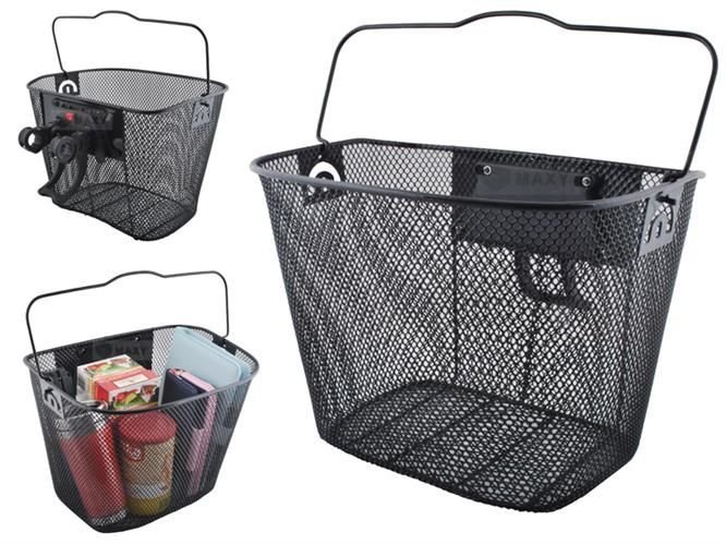 RoGer Metal Basket for Bicycle / 6kg / 33x25x23 cm / Black