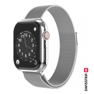 Swissten Металлический ремешок для Apple Watch 1/2/3/4/5/6 / SE / 42 мм / 44 мм / серебряная