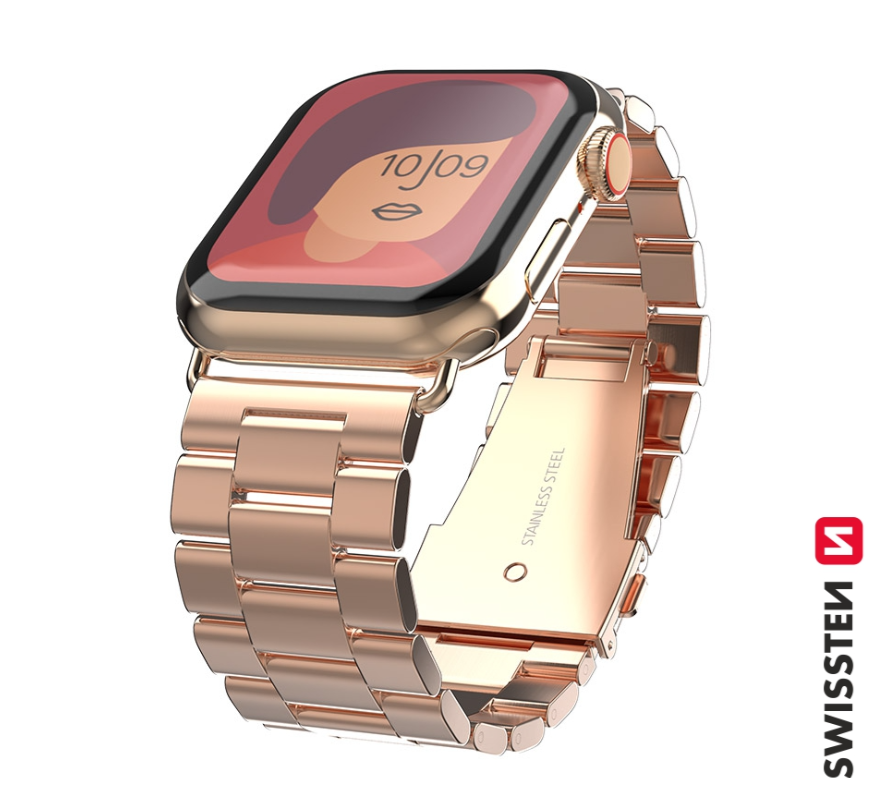 Swissten Metal Strap for Apple Watch 1/2/3/4/5/6/SE / 40 mm / 42 mm / Gold