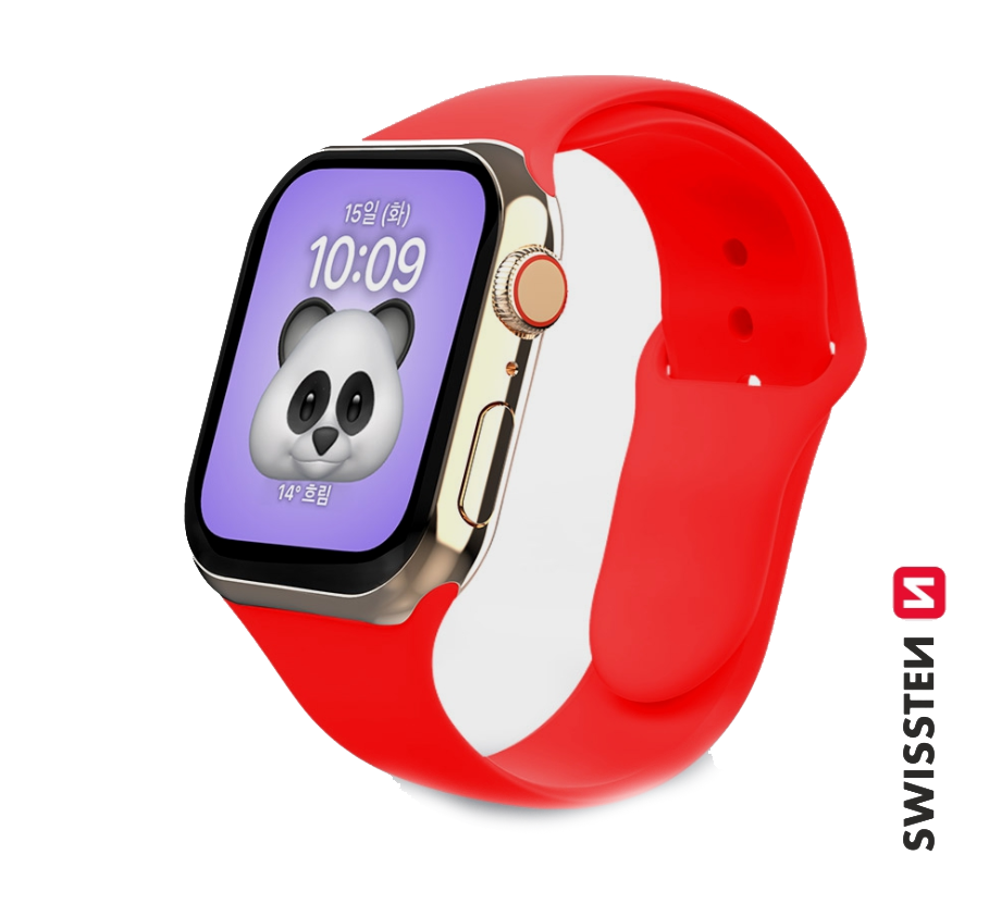 Swissten Silicone Band for Apple Watch 1/2/3/4/5/6/SE / 38 mm / 40 mm / Red
