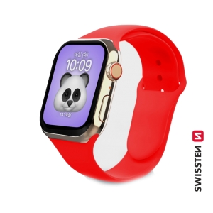 Swissten Cиликоновый Pемешок для Apple Watch 1/2/3/4/5/6 / SE / 38 мм / 40 мм / красный