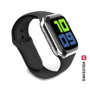 Swissten Silicone Band for Apple Watch 1/2/3/4/5/6/SE / 38 mm / 40 mm / Black