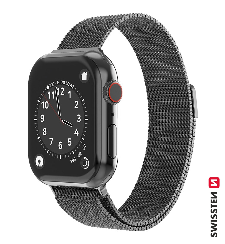 Swissten Metal Strap for Apple Watch 1/2/3/4/5/6/SE / 40 mm / 42 mm / Black