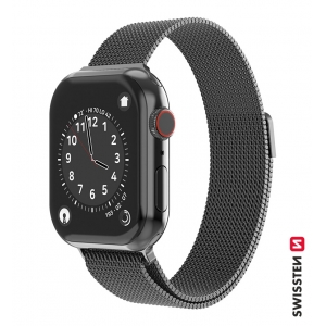 Swissten Металлический ремешок для Apple Watch 1/2/3/4/5/6 / SE / 42 мм / 44 мм / черная