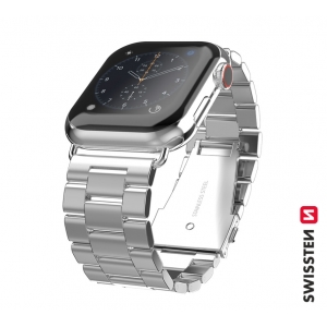 Swissten Металлический ремешок для Apple Watch 1/2/3/4/5/6 / SE / 38 мм / 40 мм / серебряная