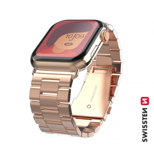 Swissten Металлический ремешок для Apple Watch 1/2/3/4/5/6 / SE / 38 мм / 40 мм / золотая
