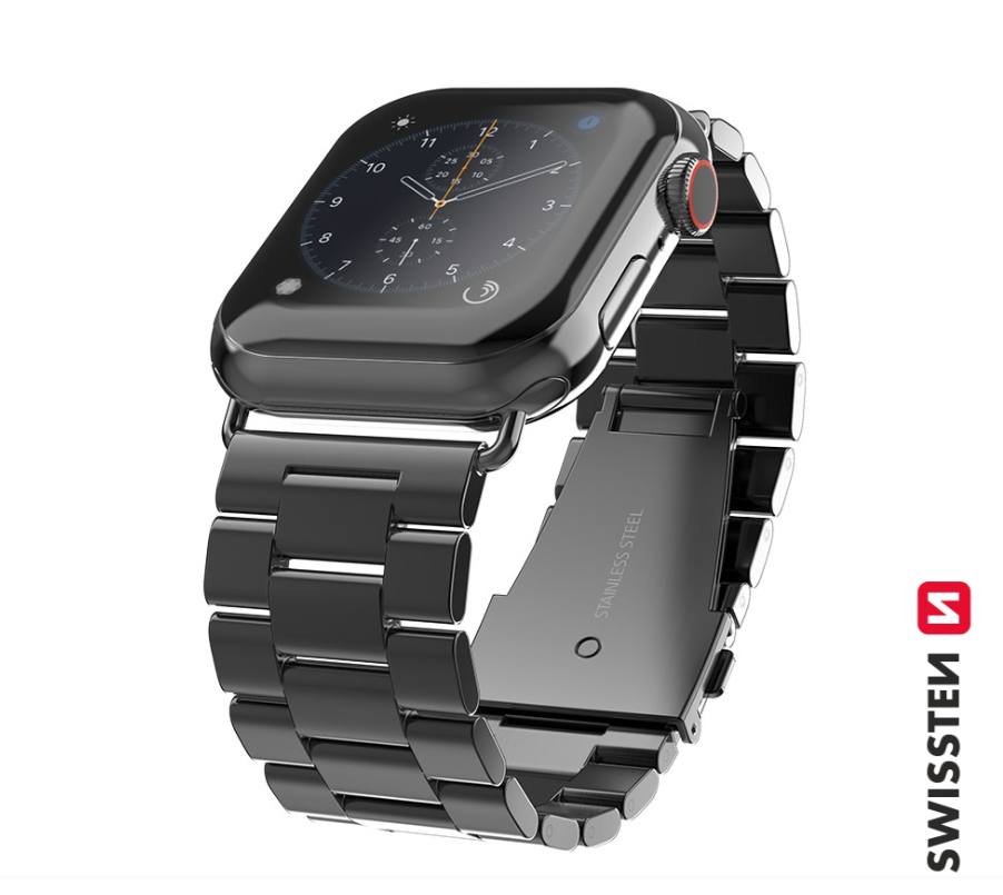 Swissten Metal Strap for Apple Watch 1/2/3/4/5/6/SE / 38 mm / 40 mm / Black
