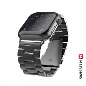 Swissten Металлический ремешок для Apple Watch 1/2/3/4/5/6 / SE / 38 мм / 40 мм / черный