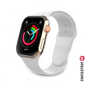 Swissten Silicone Band for Apple Watch 1/2/3/4/5/6/SE / 42 mm / 44 mm / White