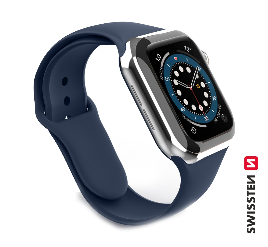 Swissten Silicone Band for Apple Watch 1/2/3/4/5/6/SE / 42 mm / 44 mm / Blue
