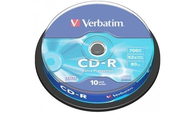 Verbatim Blank CD-R 700MB 1x-52x Extra protection / 10 Pack Spindle