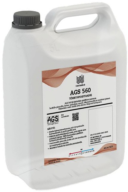 GRAFITI EEMALDAMISE AINE AGS560 (PLEKSIKLAAS. KEEMIATUNDLIKUD PINNAD) 5L AGS