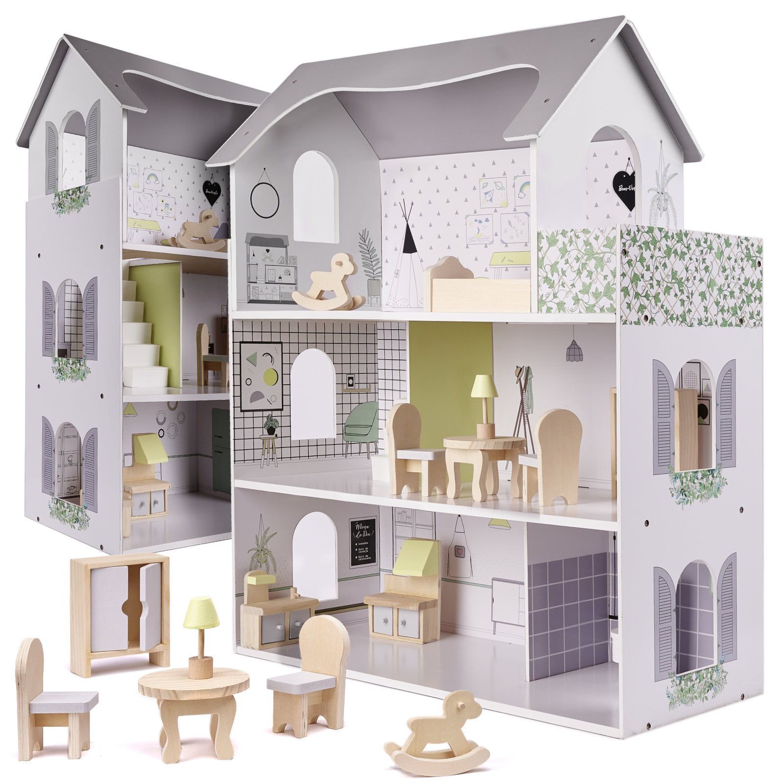 RoGer Wooden Doll House 70cm