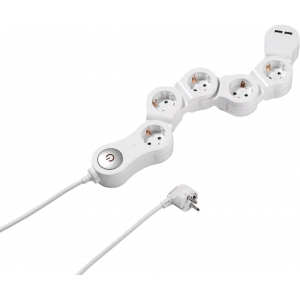 Vivanco удлинительный кабель 5 гнезд 2x USB (62330)