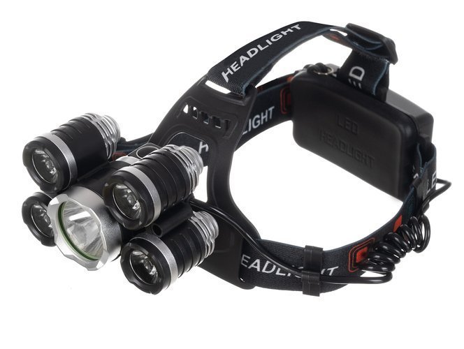 RoGer Headlight 5 x LED T6 CREE Black