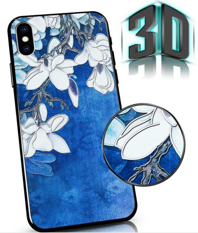 Mocco Flowers Back Case 3D for Samsung Galaxy A72 Blue