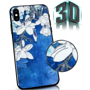 Mocco Flowers Back Case 3D чехол для Samsung Galaxy A72 Cиний