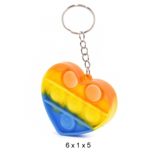 Mocco Simple Dimple Push Pop Antistress Sensory Toy / Heart keychain / Multicolored