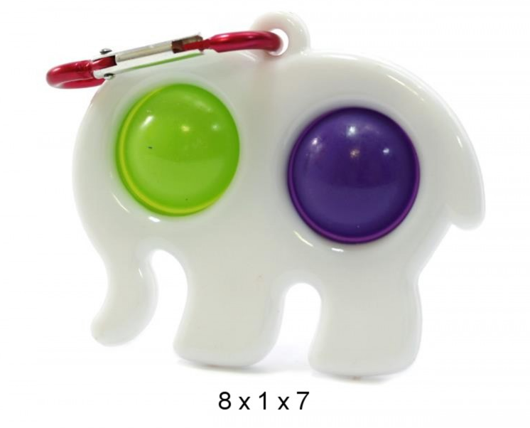 Mocco Bubble Pop It Antistress Sensory /  Elephant / keychain / White