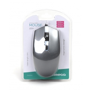 Omega OM-0550 Standart Computer Mouse with / 1000 / 1600 / 2000 DPI / USB / Grey