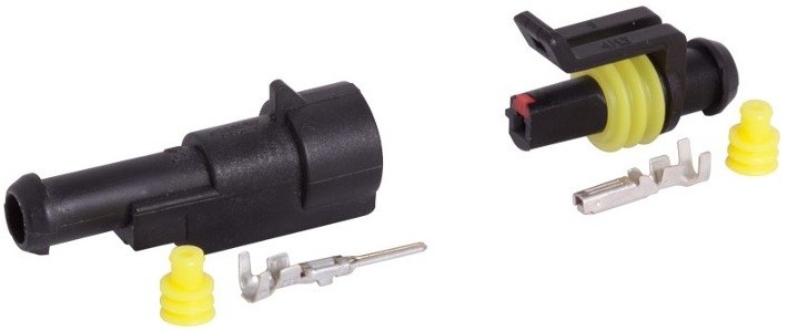 SUPERSEAL 1-PIN PISTIKUPESA + PISTIK 12-24V 15A IP67 CARMOTION