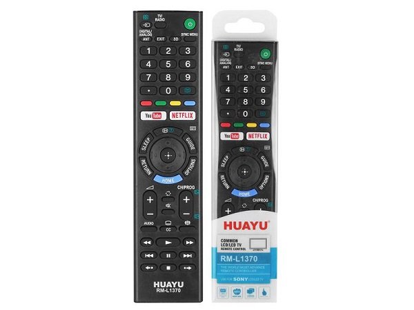 HQ LXH1370 TV remote control SONY LCD / LED / 3D / Netflix RM-L1370 / Black