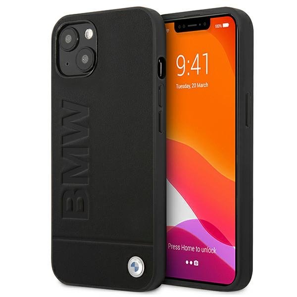 BMW BMHCP13MSLLBK Leather Back Case For Apple iPhone 13 Black