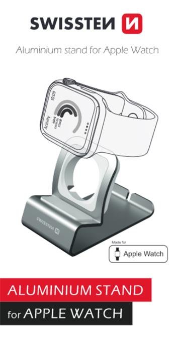 Swissten Aluminum stand for Apple Watch Silver