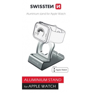 Swissten Aluminum stand for Apple Watch Silver