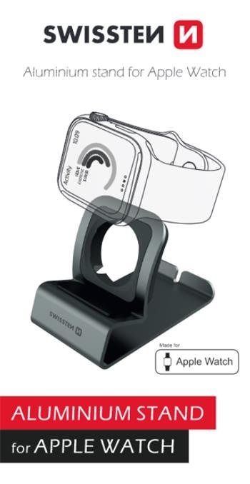 Swissten Aluminum Stand for Apple Watch Grey