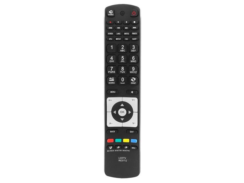 HQ LXP5112 TV remote control Vestel / Finlux / Bush / Telefunken / RC5112 / Black